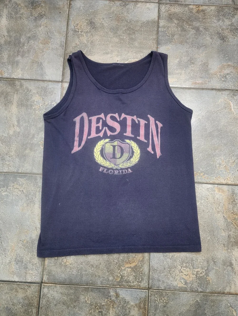 Vintage 90s Destin Florida Men's Medium/Large Beach Tank Top Sleeveless T Shirt